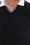 Men's Slim Fit Slim Fit 100% Cotton Black Polo Neck T-Shirt - 4