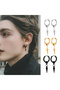 Silver Cone Pendant Earrings Stainless Steel Ear Hoops for Men and Women - 4