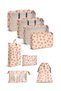 🏅   Premium 8-Piece Pink Bow Patterned Travel Luggage Organizer - Suitcase Packing Set Storage Boxes, Pouches - 2 Year Warranty