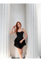 Women's Black Lace Mini Dress Dcf060 - 4