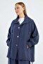 Oversized Trench Coat with Buttoned Stopper - 6