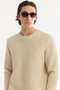 Men's Beige Crew Neck Cotton Easy-Iron Regular Fit Sweatshirt A61Y1207 - 2