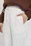 Women's Elastic Waist Wide Leg Straight White Pants - 4