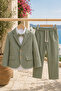 Boy's 4-Piece 100% Cotton Suit with Jacket and Bow Tie - 4