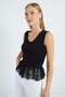 Lace V-Neck Slim Fit Blouse - 6