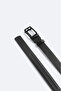 Men's Black 100% Leather Rectangular Buckle Belt B009301 - 3