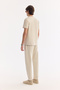 Men's Beige Crew Neck Printed Bi-Stretch Interlock Regular Fit T-Shirt A61Y1068 - 5