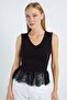 Lace V-Neck Slim Fit Blouse