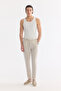 Men's White Sleeveless Basic Ribbed Regular Fit Undershirt B001058 - 6