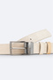 Men's Beige 100% Leather |   Suede Double-Sided Classic Buckle Belt B009303 - 2