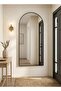 مرآة كبيرة بتصميم أنيق، مقاس 160×50 سم، بإطار معدني أسود وحامل خلفي - 2