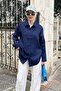 Navy Blue Long Sleeve Oversize Shirt MG2003 - 5
