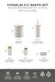 Beige Color Gold Detailed Round 5-Piece Bathroom Set - 3