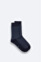 Men's Navy Blue Patterned Bamboo Socks A52Y8502 - 2