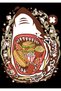 Unisex Kitchen Chef Apron with Shark Eating Food in His Mouth Printed Bold Line Art Design Daily - 4