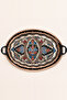 Hand Embroidered Enamel Copper Tray 48X34 cm Large Size Tea Coffee Presentation and Serving Tray