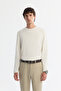 Men's Ecru Crew Neck Cotton Basic Regular Fit Sweatshirt A42Y1350