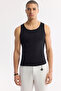Men's Black U-Neck Basic Cotton Ribbed Regular Fit Undershirt A51Y1127 - 5