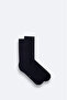 Men's Navy Blue Plain Bamboo Socks B008505 - 2