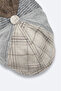 Men's Anthracite Wool Blend Plaid Patterned Cap Hat A42Y9278 - 3