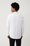Men's White Button Collar Cotton Shirt A41Y2004 - 4