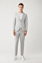 Men's Gray Pocketed Unlined Slit Bi-Stretch Comfort Slim Fit Jacket A41Y4033 - 6