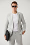 Men's Gray Pocketed Unlined Slit Bi-Stretch Comfort Slim Fit Jacket A41Y4033