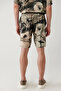 Men's Gray 100% Viscose Elastic Waist Patterned Etenna Relaxed Fit Shorts A41Y3734 - 4