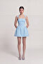 Eyelet Strap Detailed Mini Sandra Dress Blue - 6