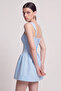 Eyelet Strap Detailed Mini Sandra Dress Blue - 4