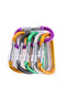 4Pcs Size 6 4Pcs 8cm/7cm/6cm/5cm Aluminum Alloy Carabiner D-Ring Key Chain Clip Camping Keyring Snap - 6