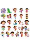 Bandai 51pcs Cartoon Animation Dora Children's Animation Personalized Luggage Scooter Refrigerator D - 5
