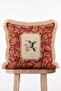 Nostalgic Hummingbird and Floral Patterned Burgundy Damask Floor Fringed Throw Pillow Cover