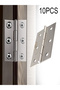 10Pcs Hardware Stainless Steel Hinges Door Connector Drawer 6 Mounting Holes For Furniture Bookca... - 8
