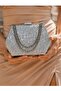 Silver Gray Color Complex Material Women's Evening Dress Clutch Portfolio Wedding Engagement Henna Evening Bag - 3
