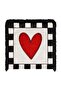 Large Red Heart Motif Checkered Frame Fringed Decorative Throw Pillow Cover - 4