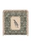 Vintage Bird Figured Khaki Green Damask Decorative Cushion Cover with Floor Fringes - 4