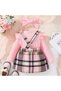 18-24M Pink New Spring and Autumn Cute Girl Pink Long sleeved Top Casual Sling Dress Infant and Chil - 2