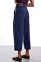 Navy Blue Belted Barrel Cut Trousers 444 - 6