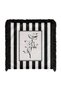Monochrome Striped Minimalist Leaf and Flower Motif Fringed Throw Pillow Cover - 4