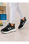 Unisex Children's Lace-Up Poly Sole Knitwear Sports Shoes-Black-White - 2