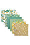 50x50cm light green 7 pcs green floral checkered cotton fabric, suitable for DIY beginners to pre cu - 8