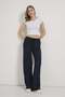 Textured Trousers with Waist Tie Detail