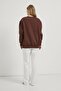 Women's Teddy Bear Embroidery Fleece-Lined Brown Casual Sweatshirt - 6
