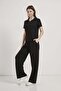 Collared T-Shirt and Waist-Tie Detailed Sweatpants Set - 2