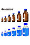 1000ml Clear bottle WESTTUNE 1Pcs 25-1000ml Lab Brown/Clear Graduated Round Reagent Bottle Glass Med