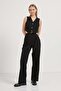 Elastic Waist Velcro Closure Palazzo Trousers - 2