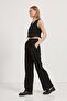 Elastic Waist Velcro Closure Palazzo Trousers - 3
