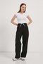Women's Double Waist Elastic Black Loose Palazzo Pants