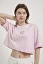 Floral Embroidered Crop T-Shirt - 2